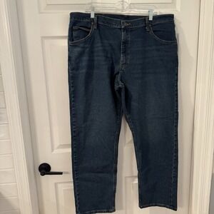 Wrangler Jeans Mens 40x30 Blue Cotton‎ Denim Cowboy Cut Relaxed Fit Straight Leg